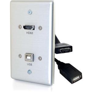 C2g Alum Single Gang Hdmi Usb Wp