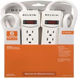 Belkin 6 Outlet Surgeprtctr W 2' Cord