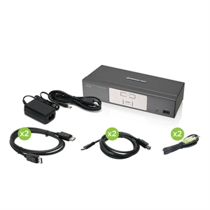 Iogear 2port Dp Kvmp W Usb Hub