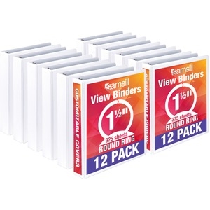 Samsill Econ 1.5" View Bnd 12pk Wht